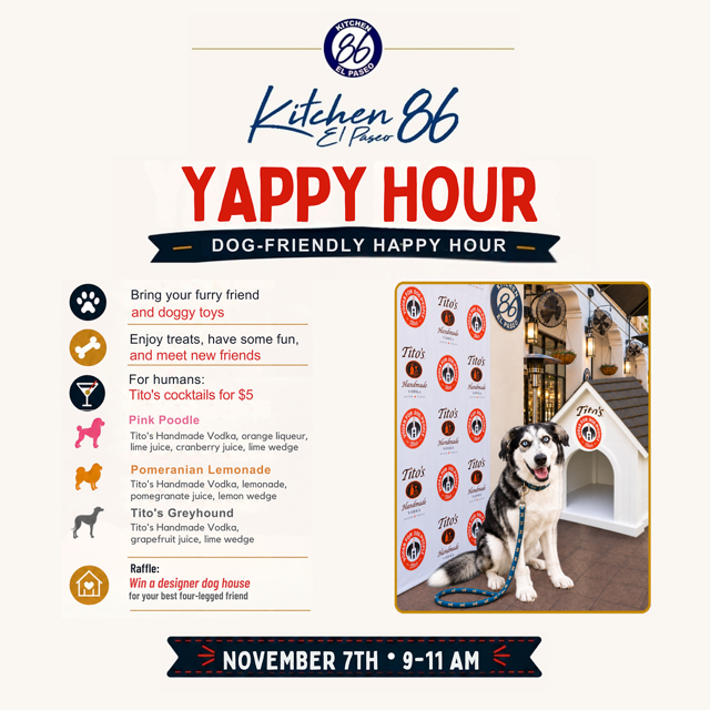 Kitchen 86 Yappy Hour